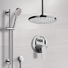 Ceiling Rain Shower System with Handheld, Rain Shower Head, Shower Faucet Set